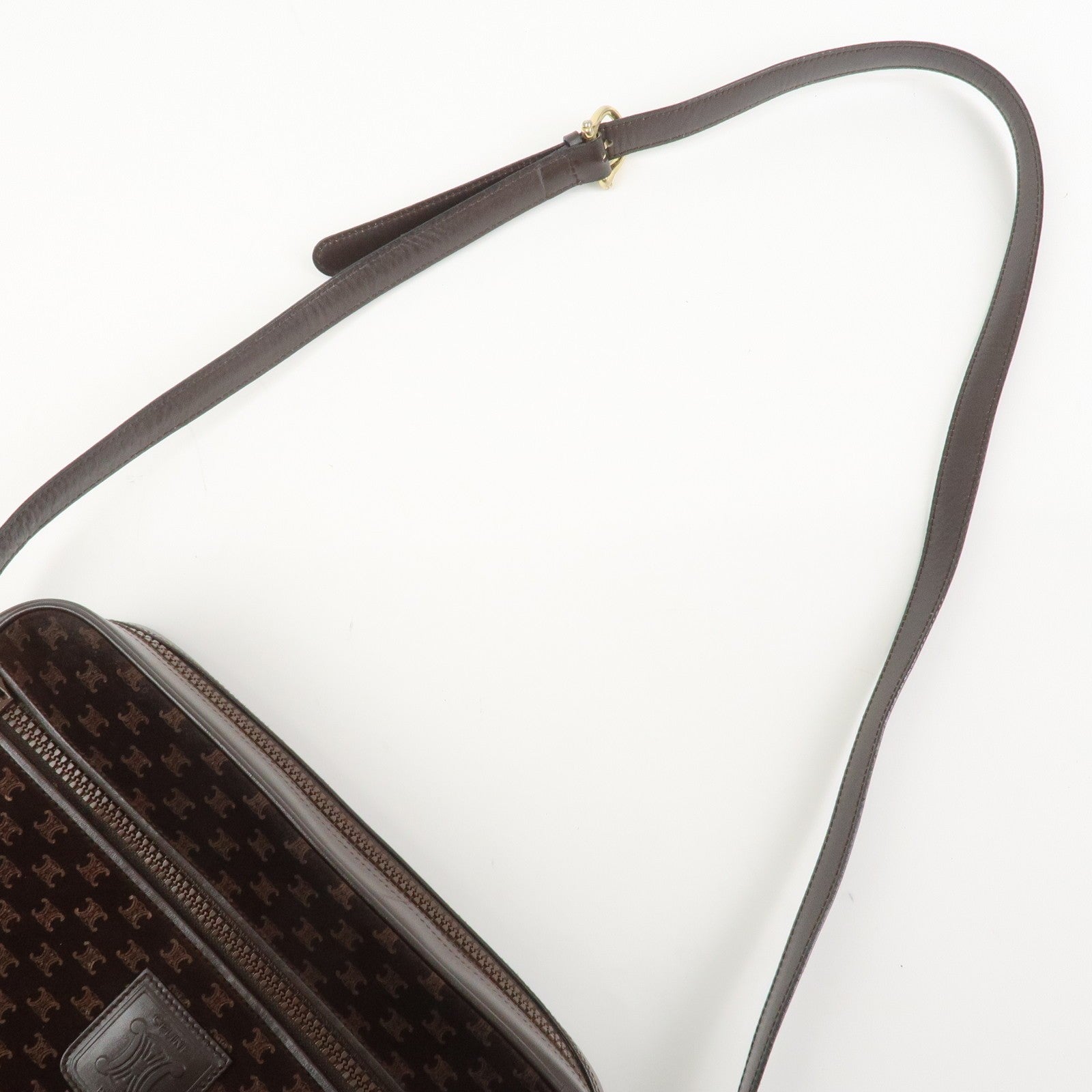 Celine Macadam Shoulder Bag - Brown, Suede Leather