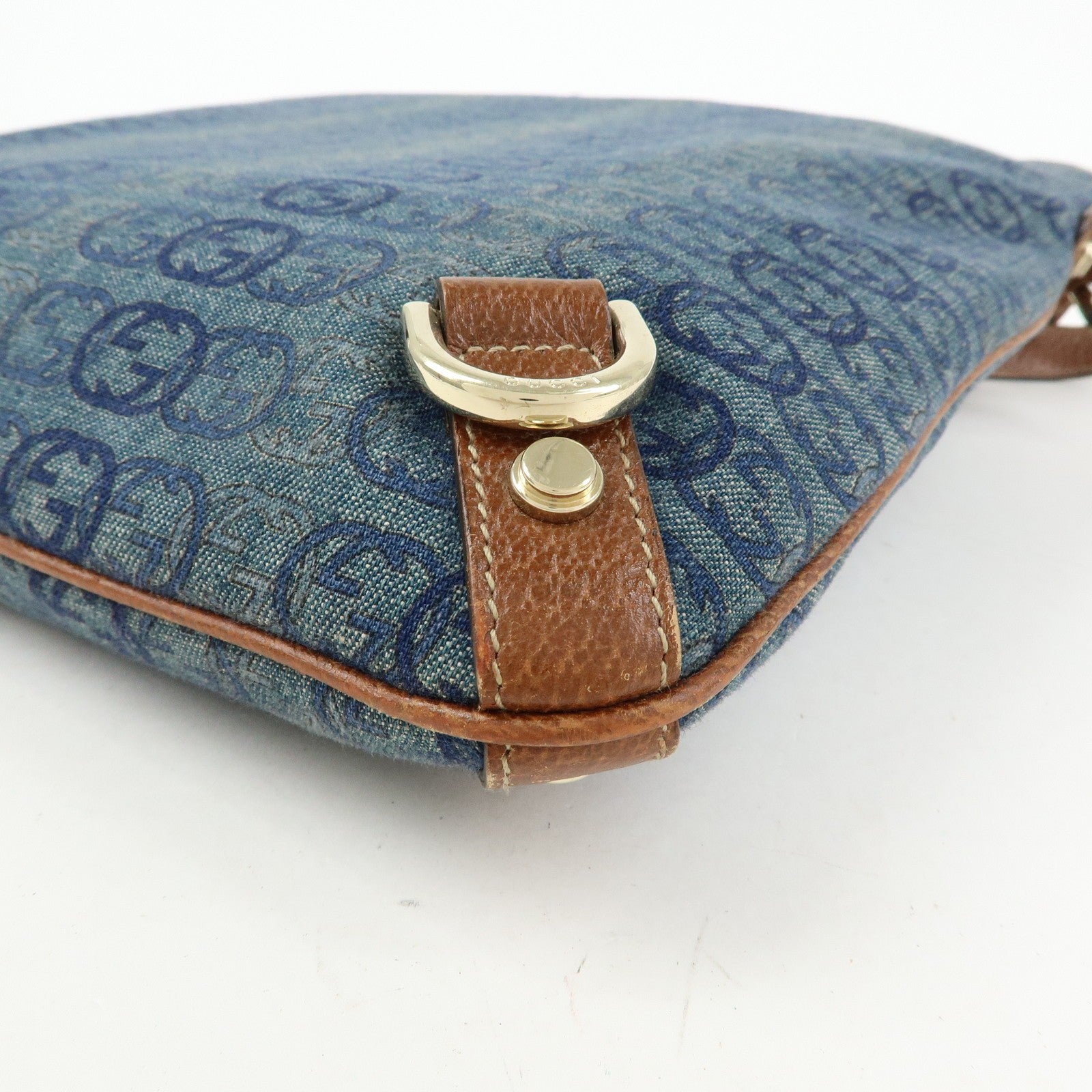 Gucci Abbey Shoulder Bag - Blue, Denim and Leather