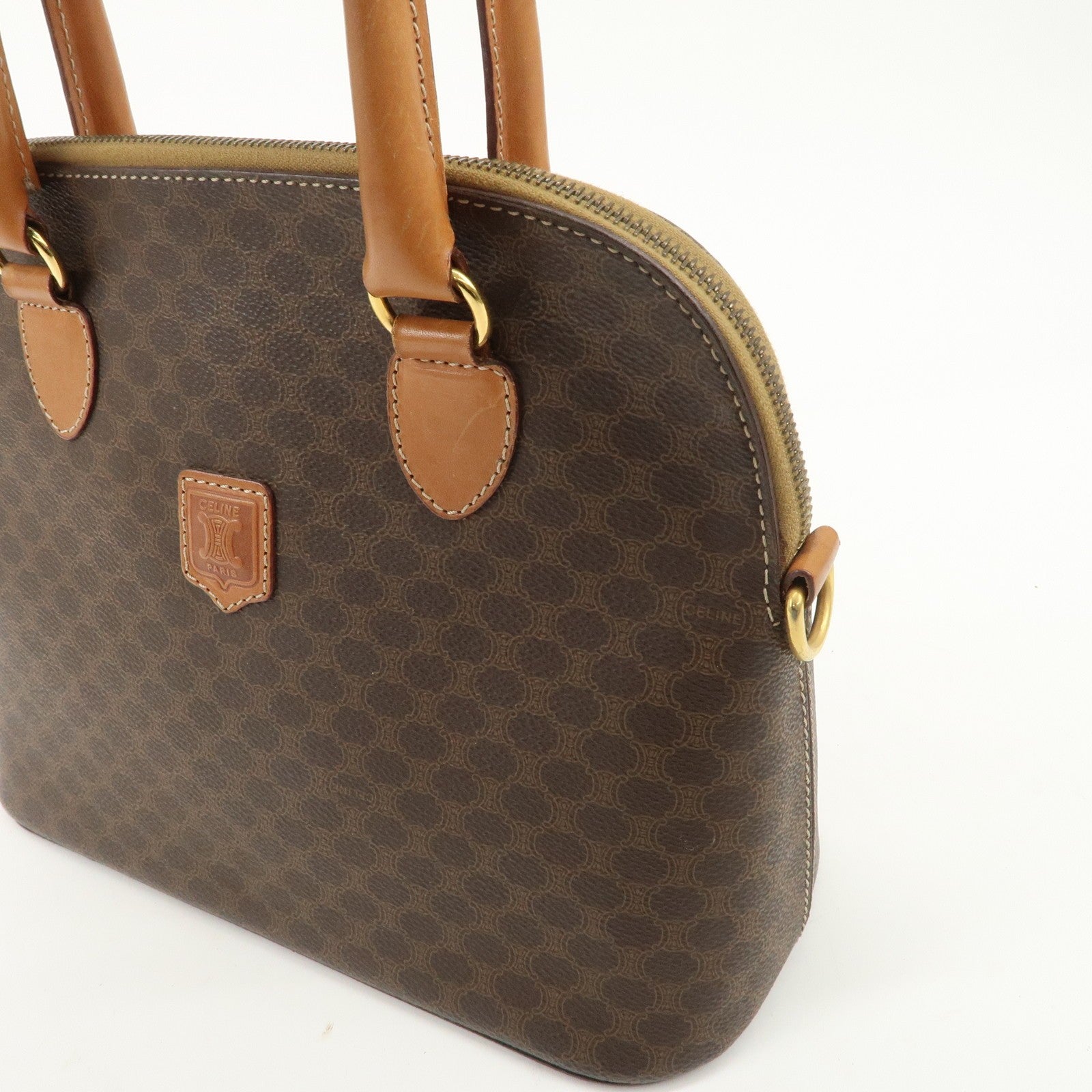 Celine Macadam Hand Bag - Brown, PVC Leather