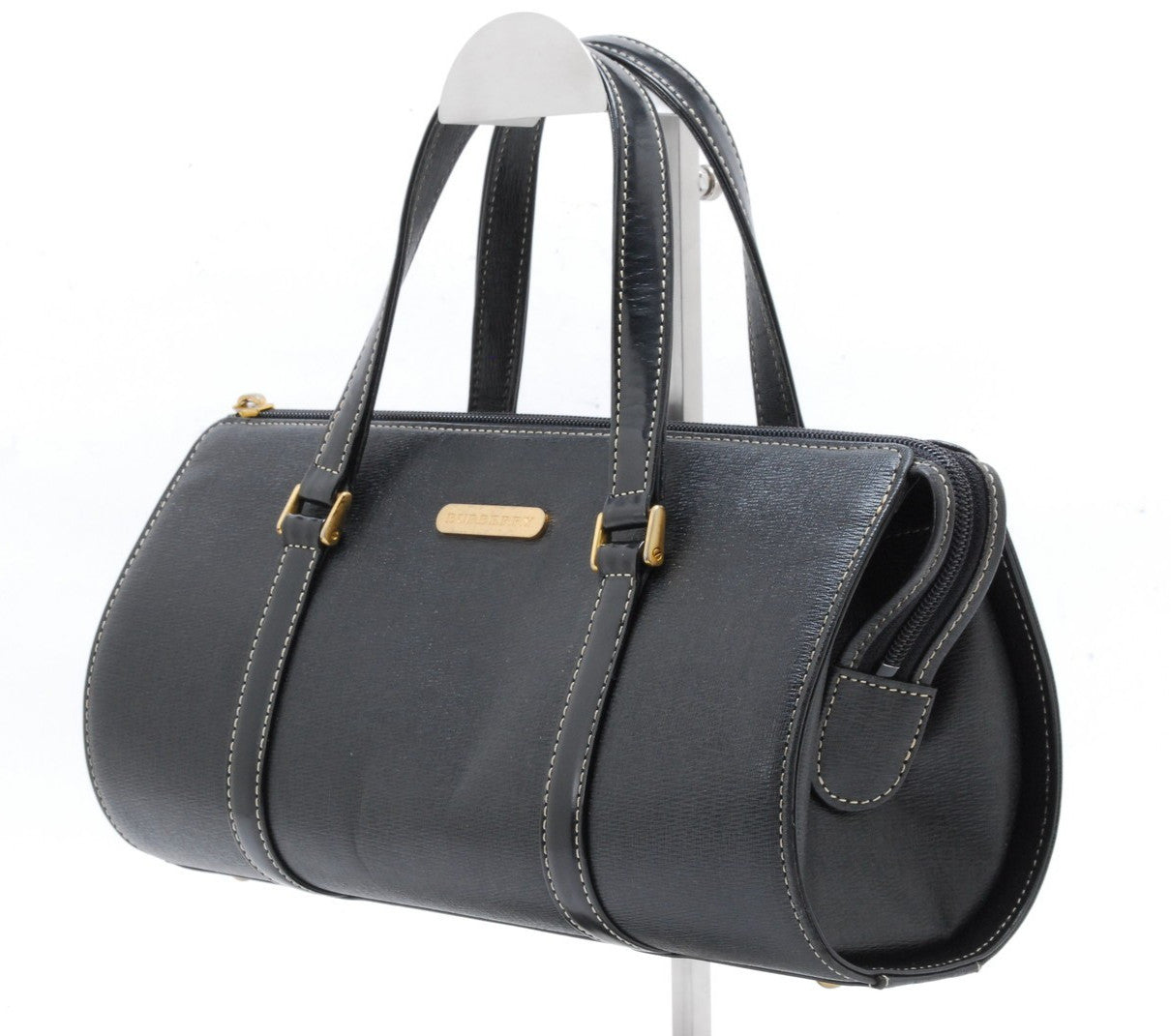 Burberry Vintage Hand Tote Bag - Black, Leather