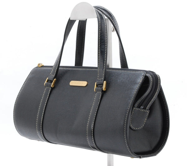 Burberry Vintage Hand Tote Bag - Black, Leather