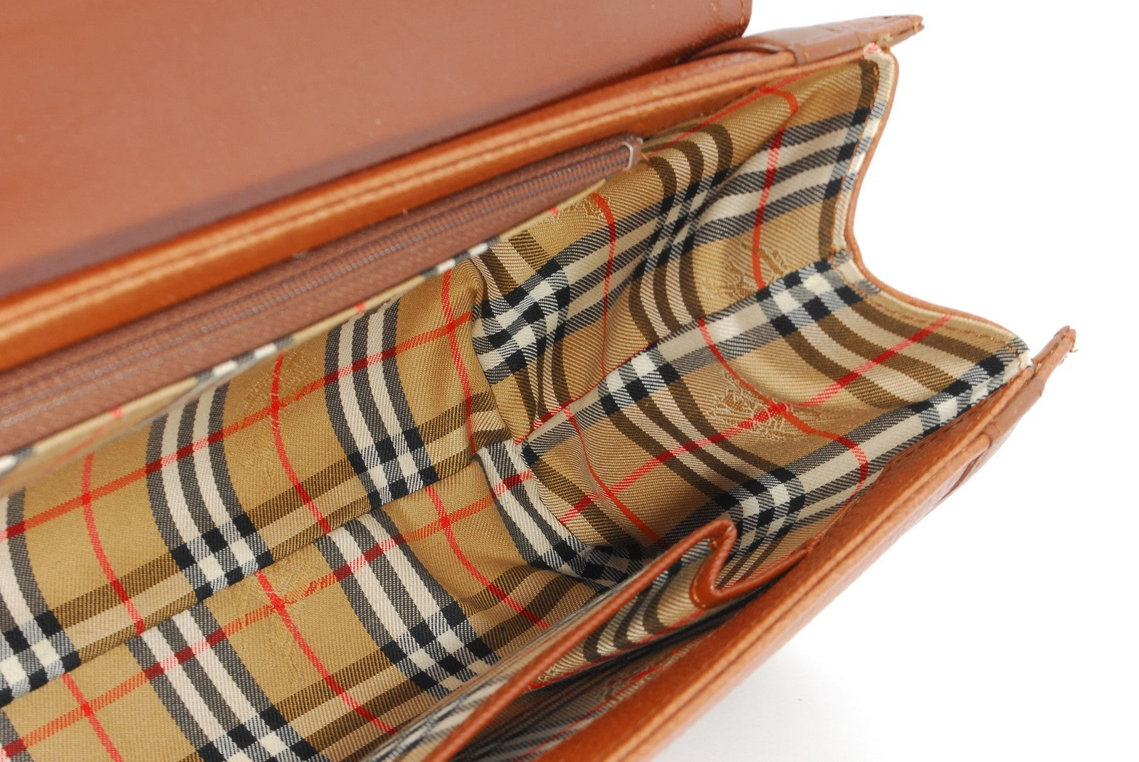 Burberry Nova Check Hand Tote Bag - Brown, Leather 
