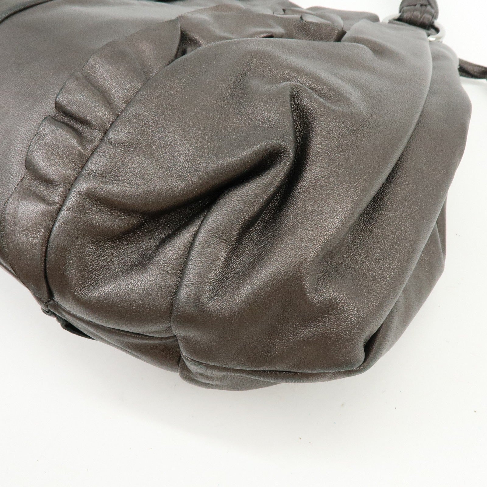 Prada Gathered Tote Bag - Brown, Nappa Leather