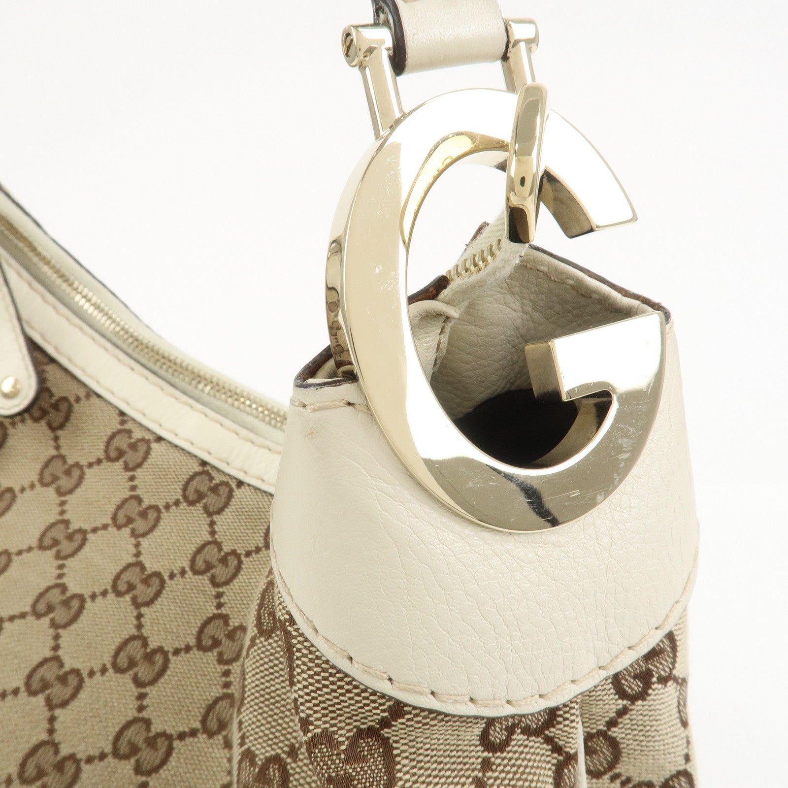 Gucci Shoulder Bag - Brown/Ivory, GG Canvas/Leather 