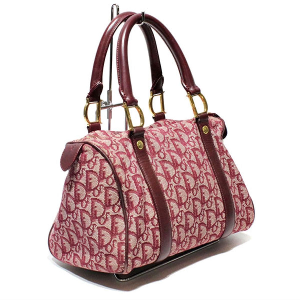 DIOR TROTTER BOSTON BURGUNDY BAG
