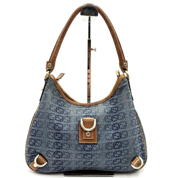 Gucci Abbey Shoulder Bag - Brown x Blue, Denim Leather