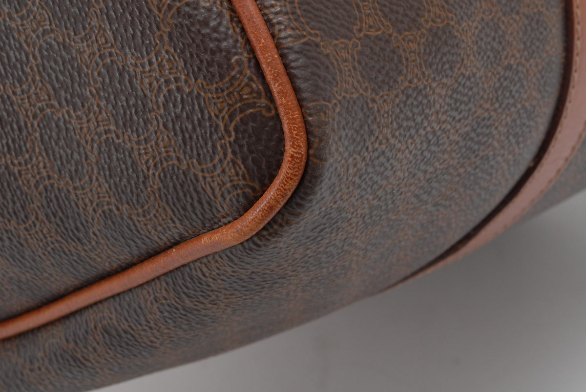 Celine Macadam Boston Handbag - Brown, PVC Leather