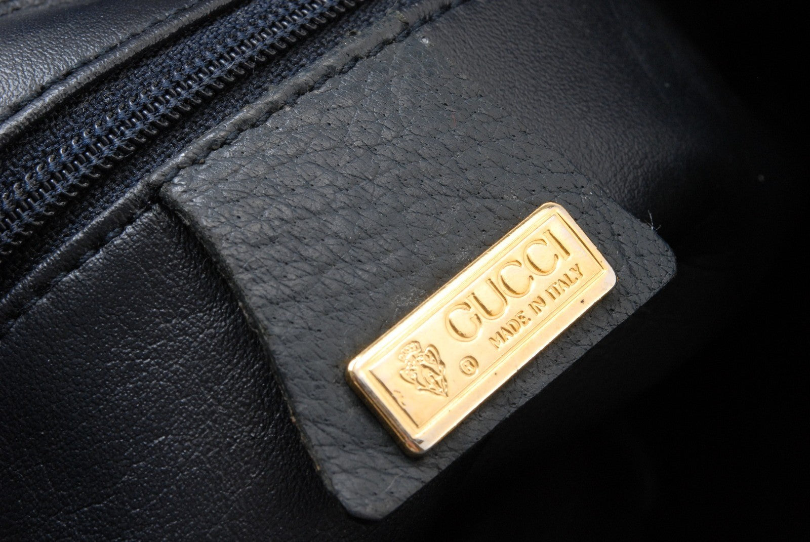 Gucci GG Bucket Bag Shoulder Bag - Navy Blue, Canvas and Leather