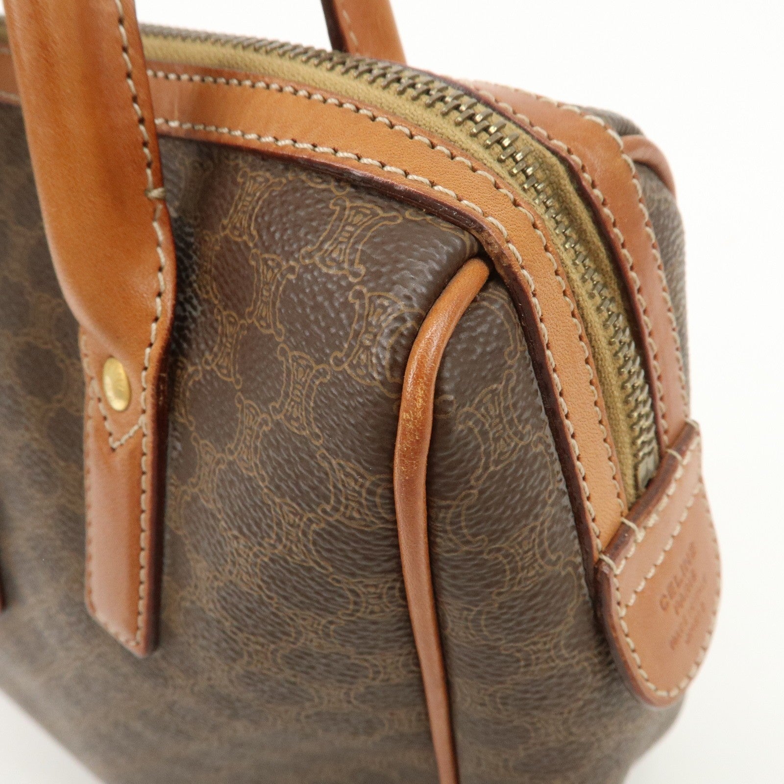 Celine Macadam Hand Bag - Brown, PVC Leather