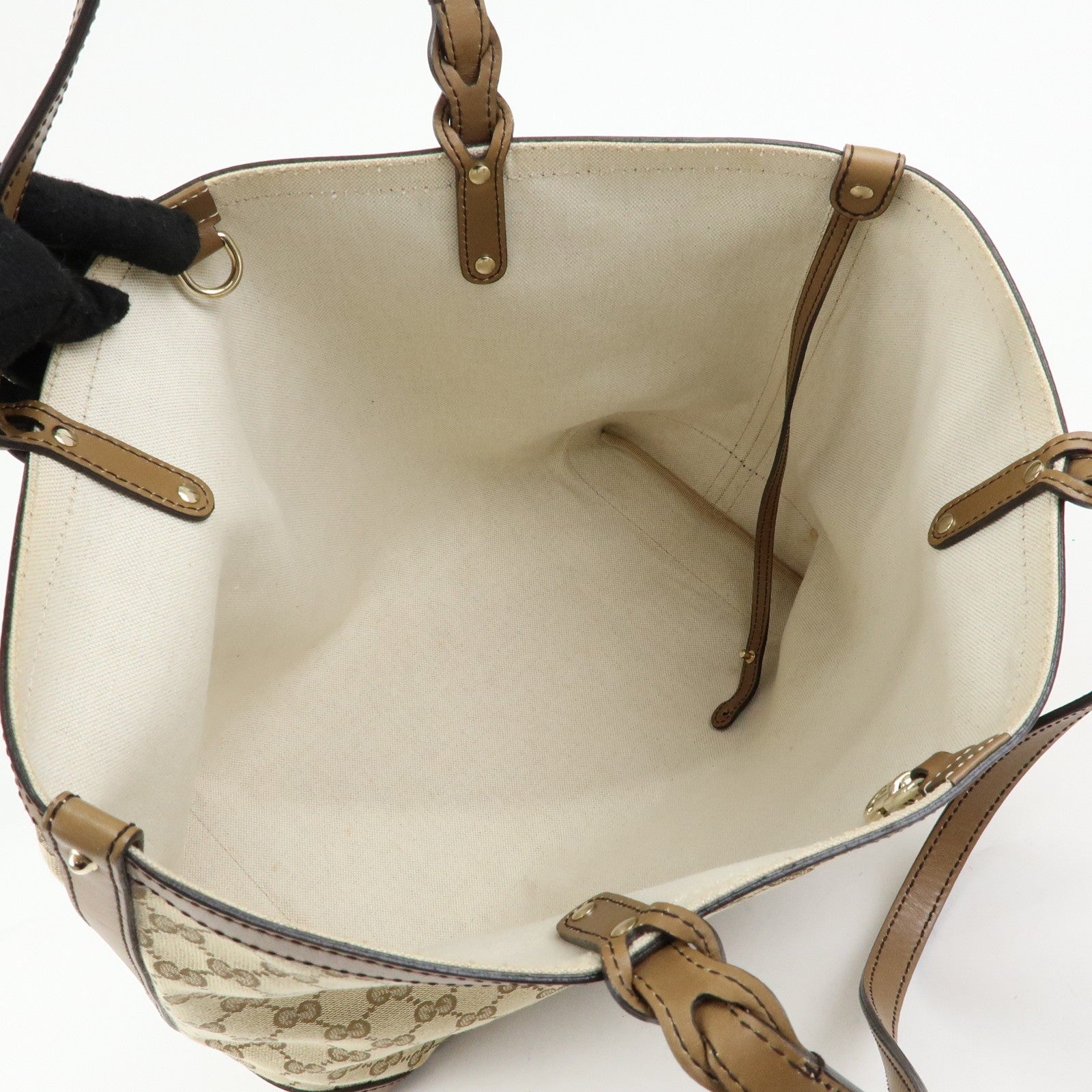 Gucci Tote Bag - Beige, Canvas and Leather