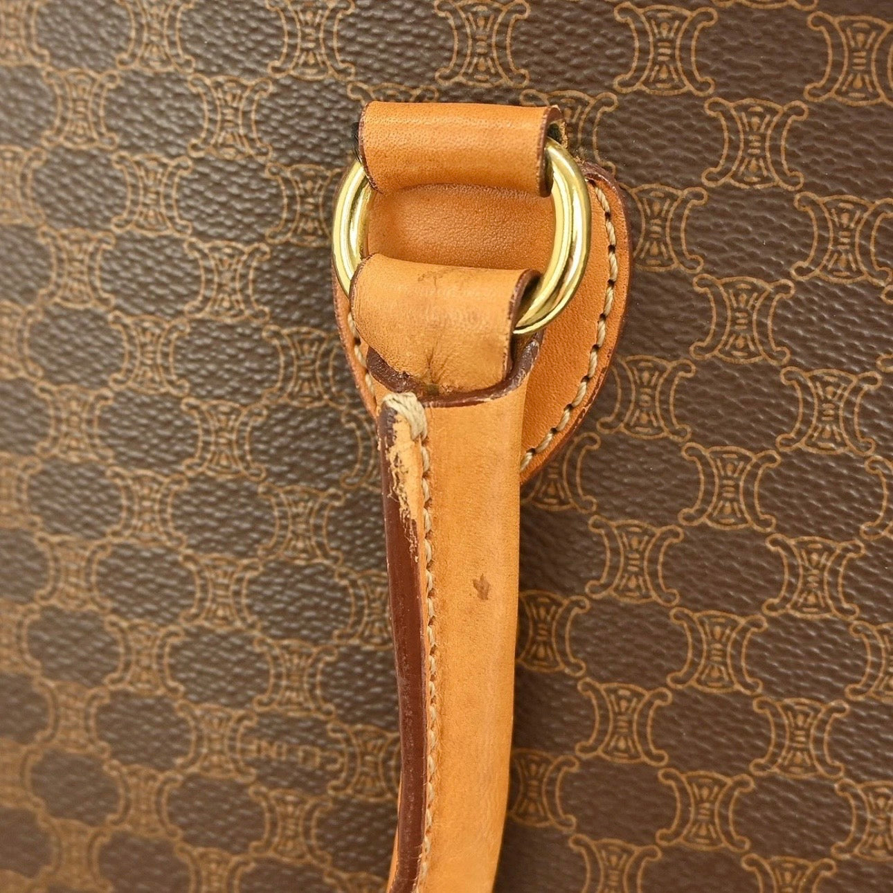 CELINE BROWN MACADAM 2WAY HANDBAG
