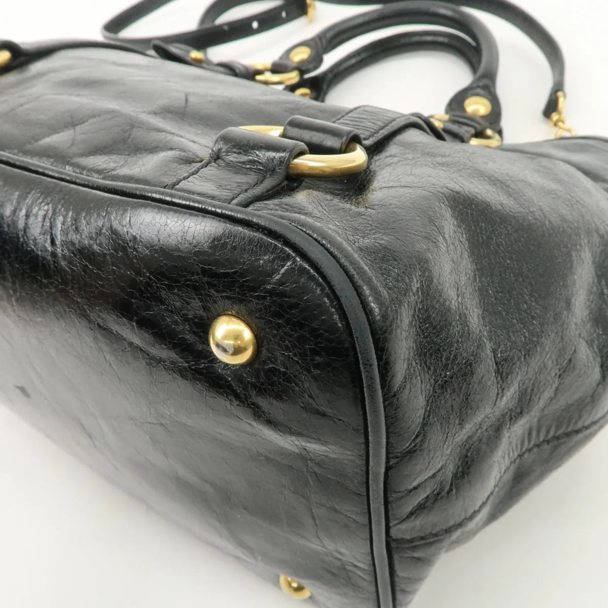 MIUMIU Leather Hand, crossbody Bag Black