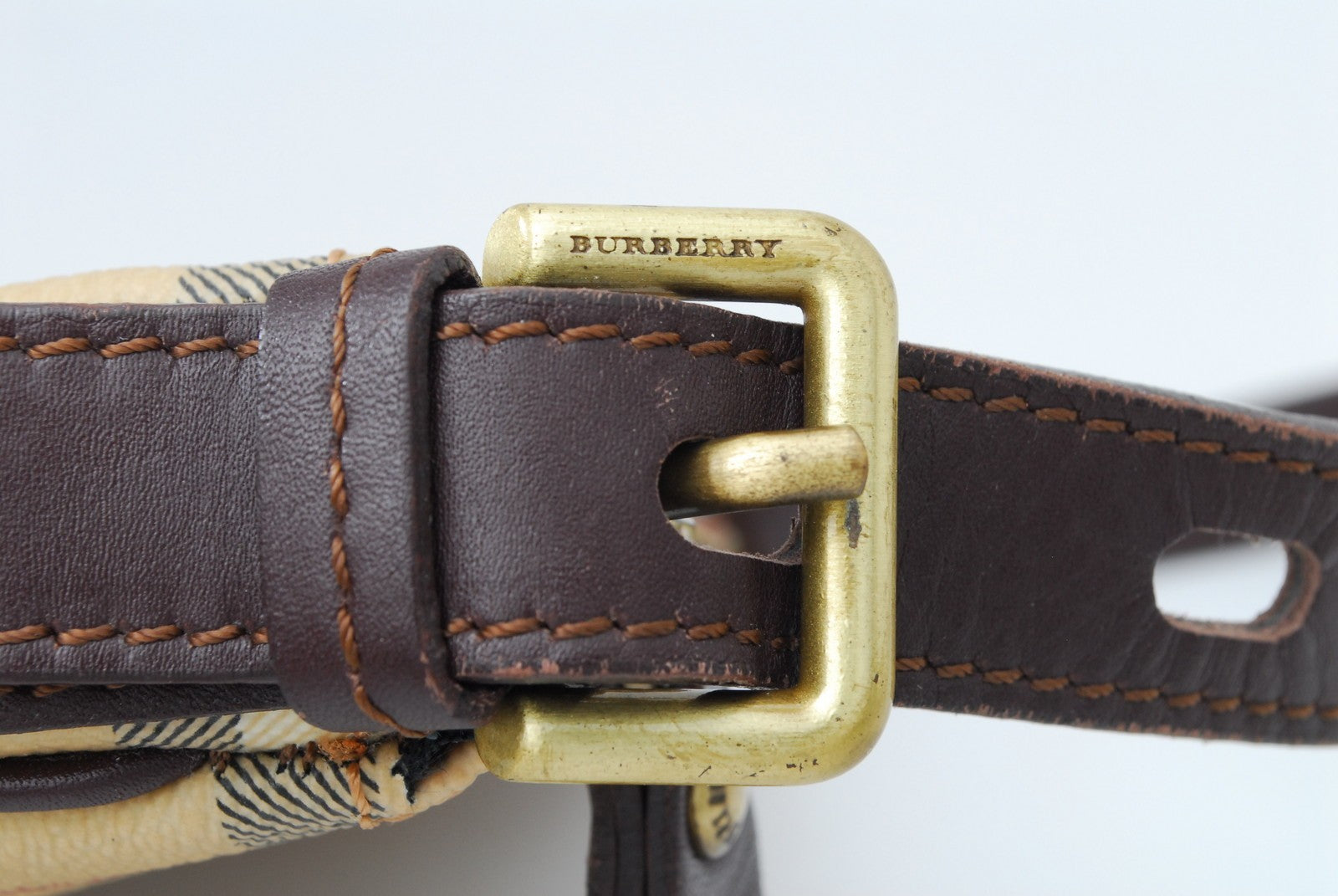 Burberry Nova Check Shoulder Bag - Beige, Canvas and Leather