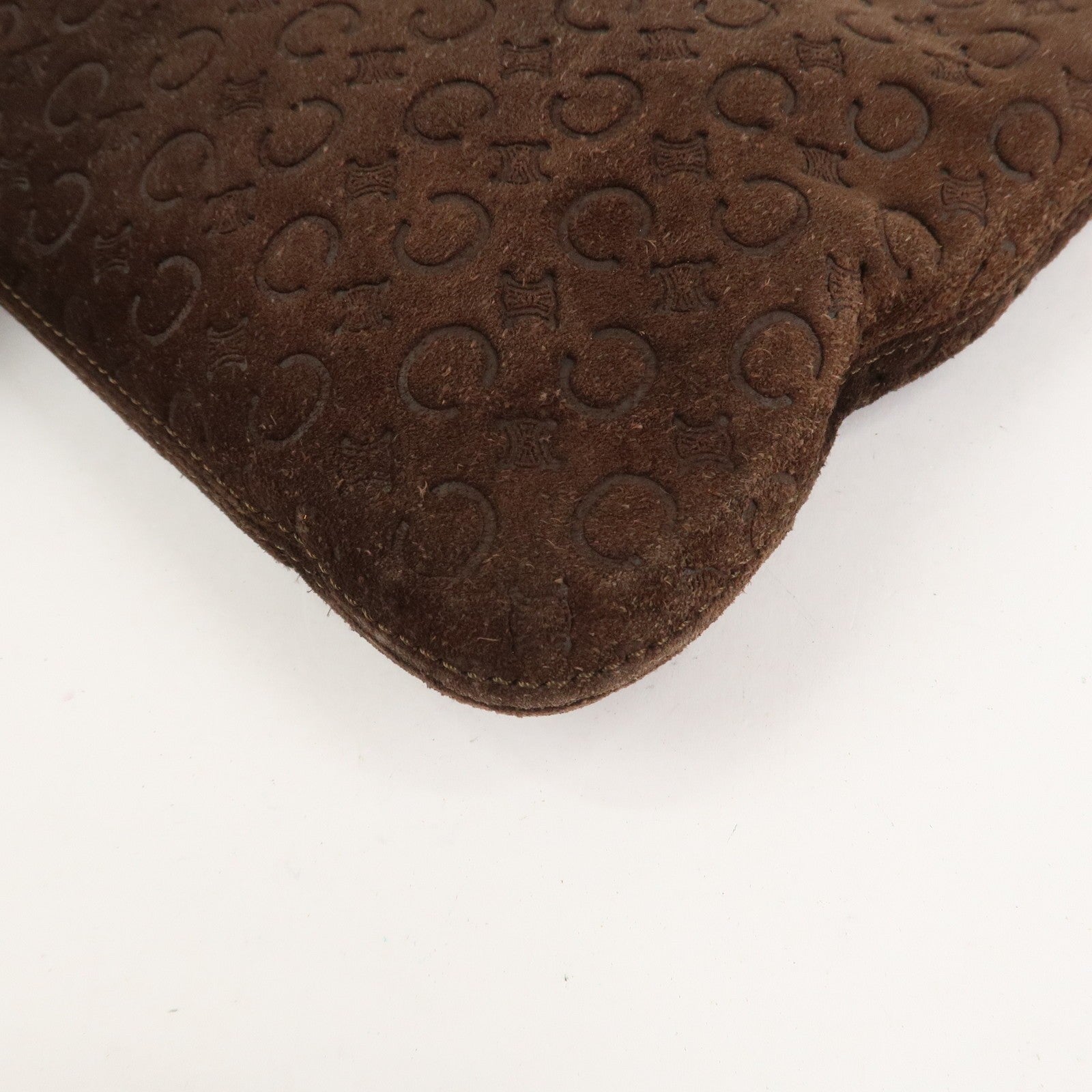 Celine C Macadam Shoulder Bag - Brown, Suede Leather 
