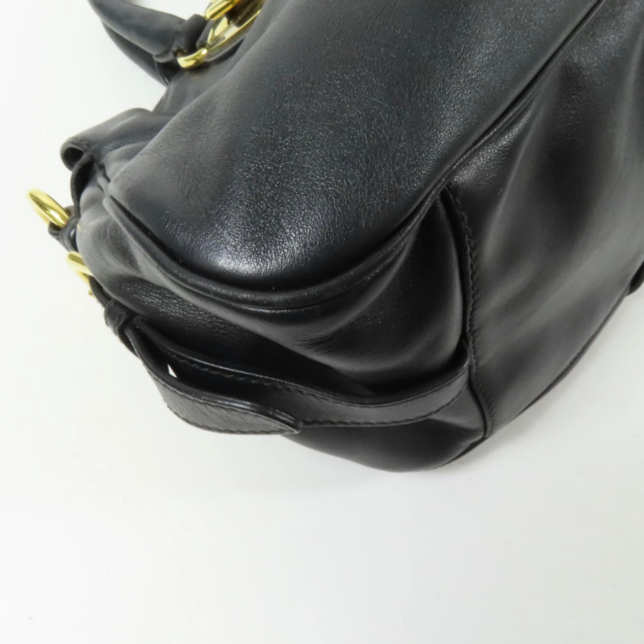 Prada GHW Bauletto Handbag - Black, Calfskin Leather