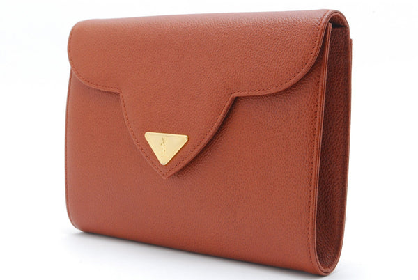Saint Laurent Yves Clutch - Brown, Leather 