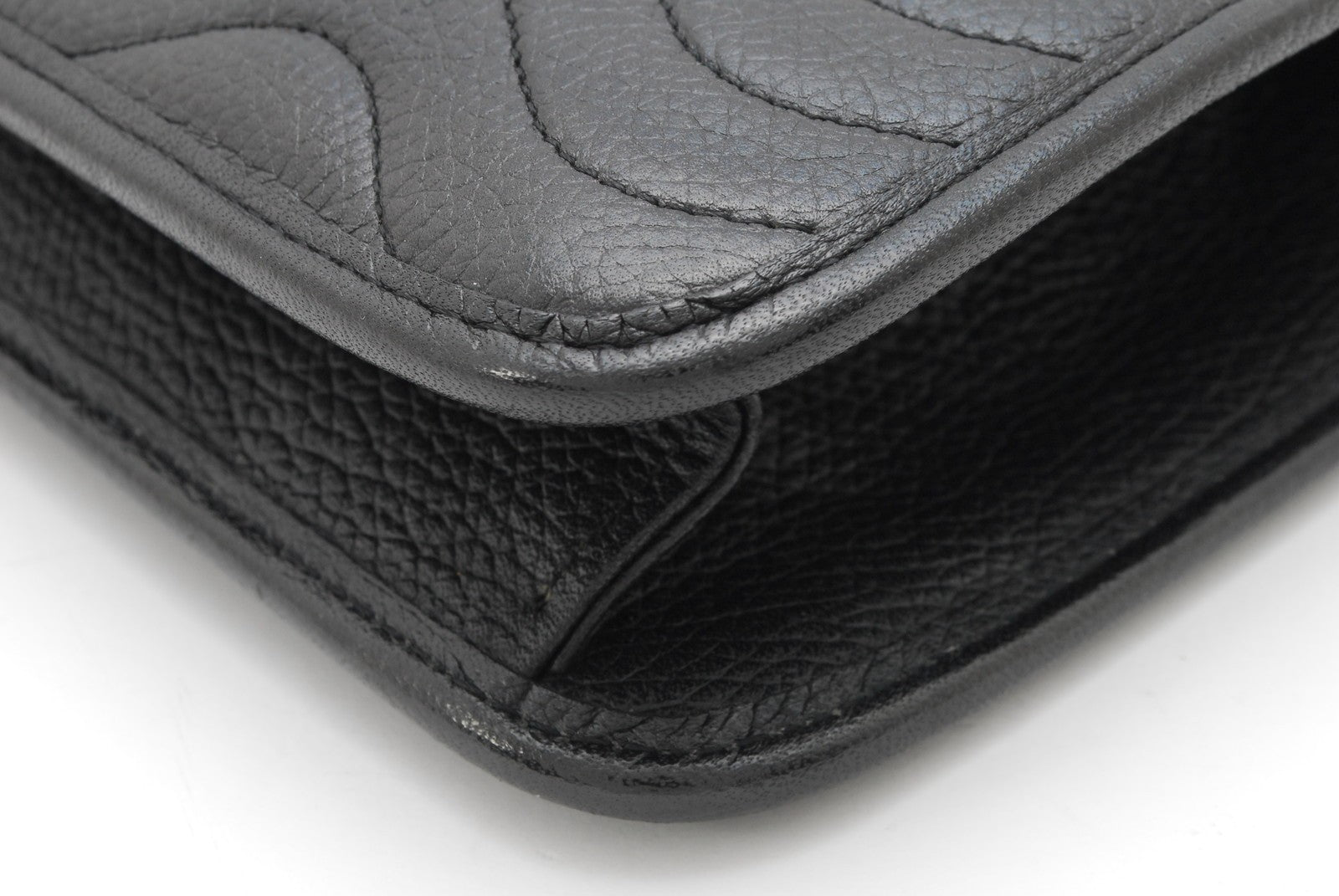 Saint Laurent Yves Stitch Clutch Bag - Black, Leather 