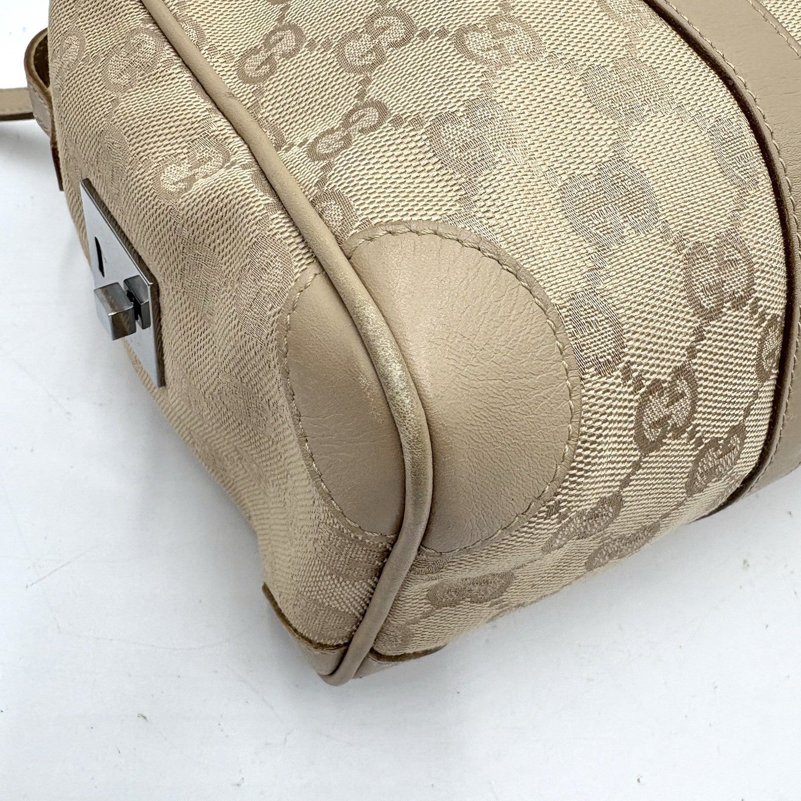 Gucci GG Mini Boston Handbag - Beige, Canvas 