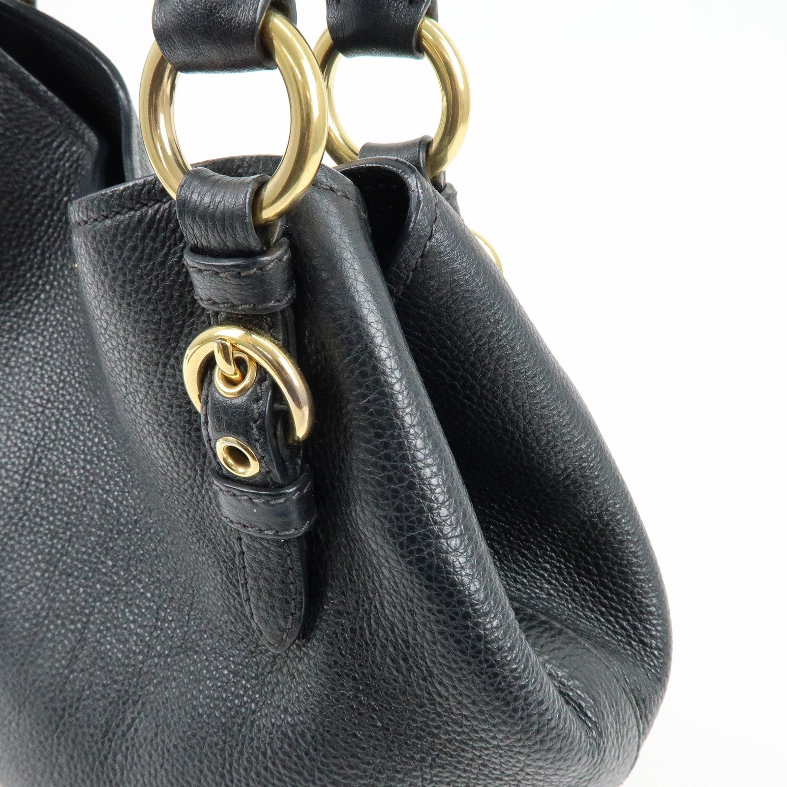 Miu Miu Vittello Phoenix 2Way Hand Shoulder Bag - Black, Leather