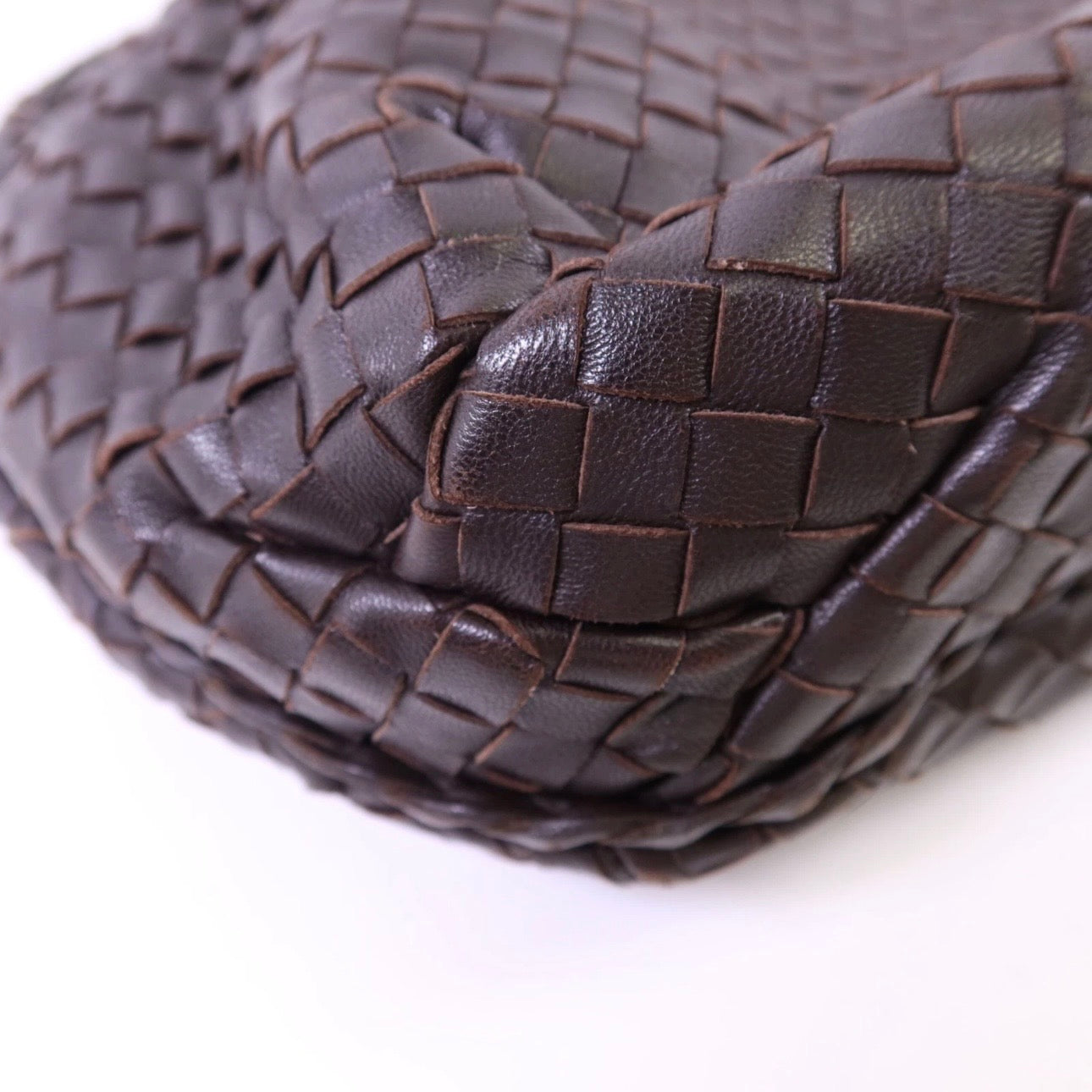 BOTTEGA VENETA BV Hobo Bag Handbag Lambskin Leather Brown