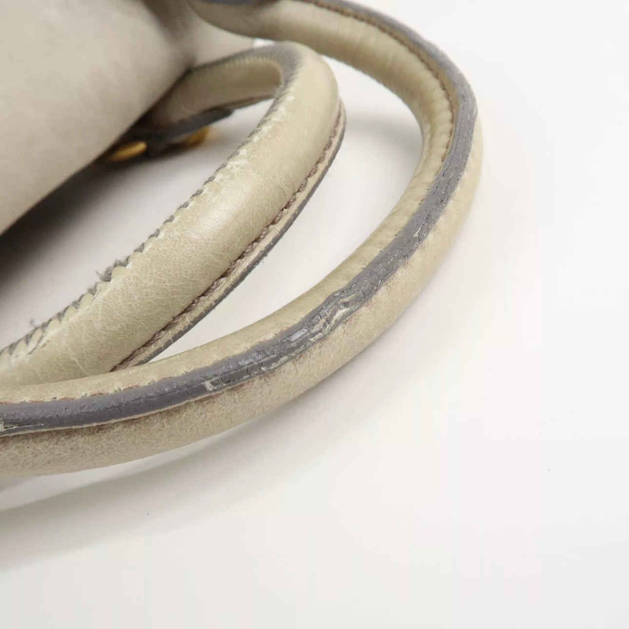 MIU MIU Leather Hand& Shoulder Bag Beige