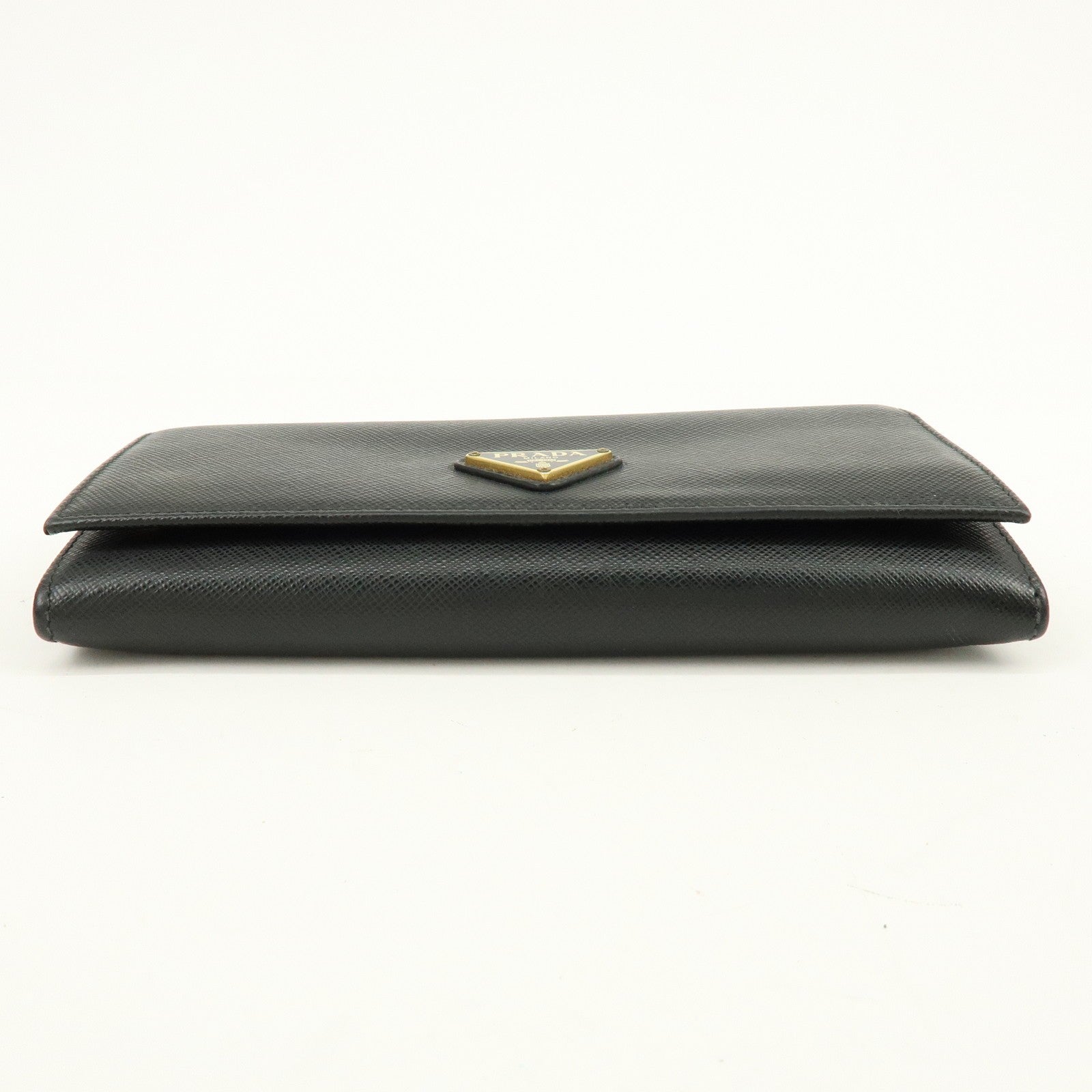 Prada Triangle Logo Wallet - Black, Saffiano Leather