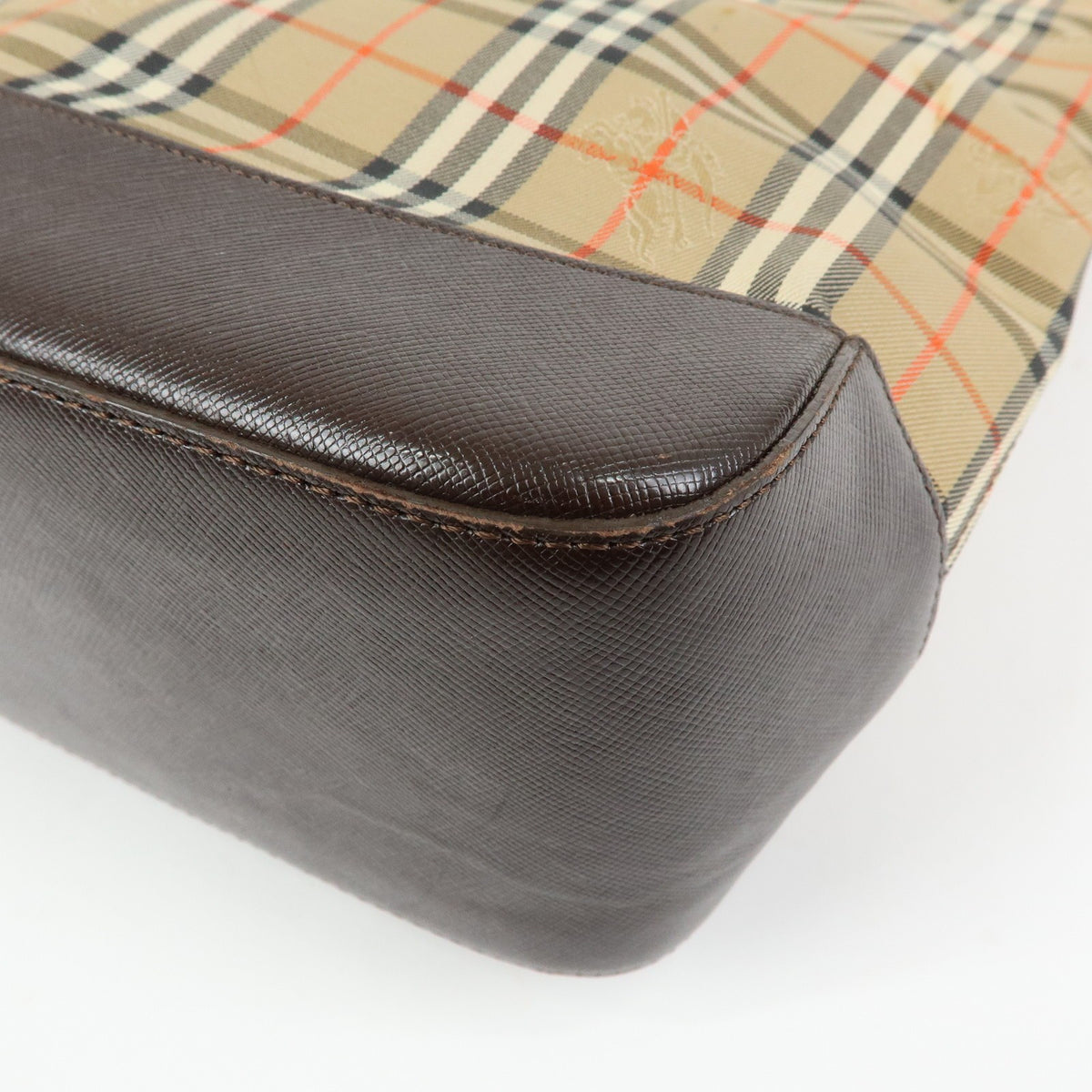 Burberry Nova Plaid Tote Bag - Beige, Canvas and Leather