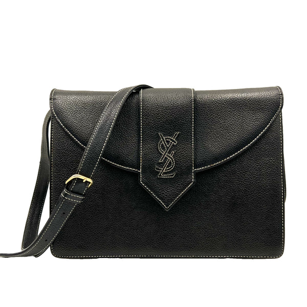 Saint Laurent Yves Shoulder Bag - Black, Leather 