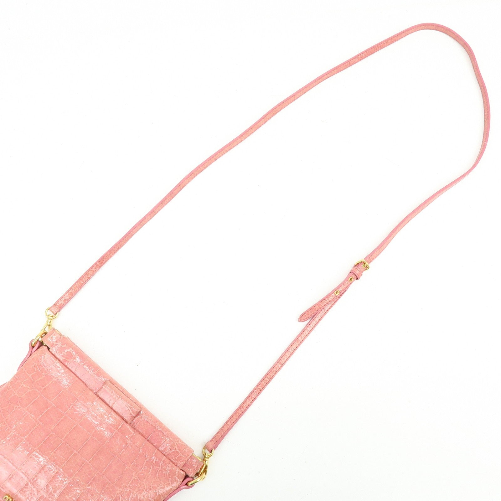 Miu Miu Embossed Leather Crossbody Bag - Pink, Leather