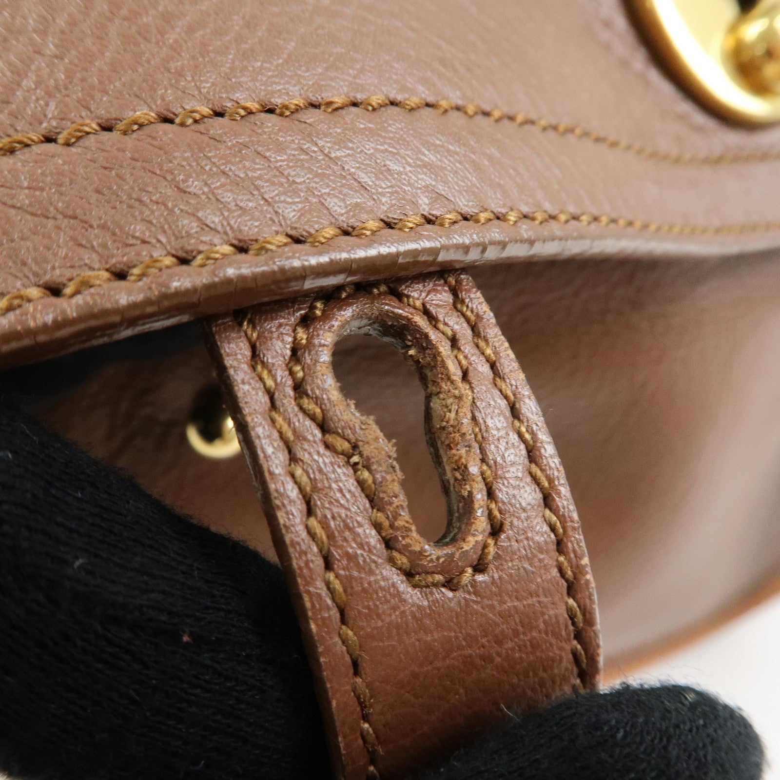 SAINT LAURENT PARIS Muse Two Leather Hand Bag Brown