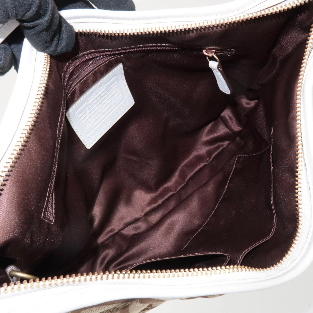 COACH Signature Canvas Leather Shoulder Bag