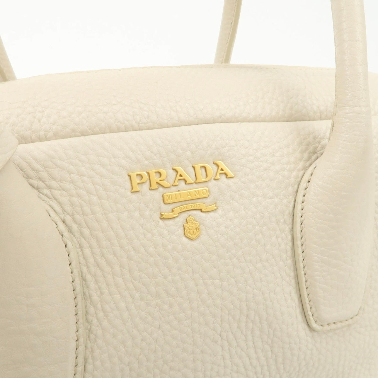 Prada Boston Hand Bag - Ivory, Leather