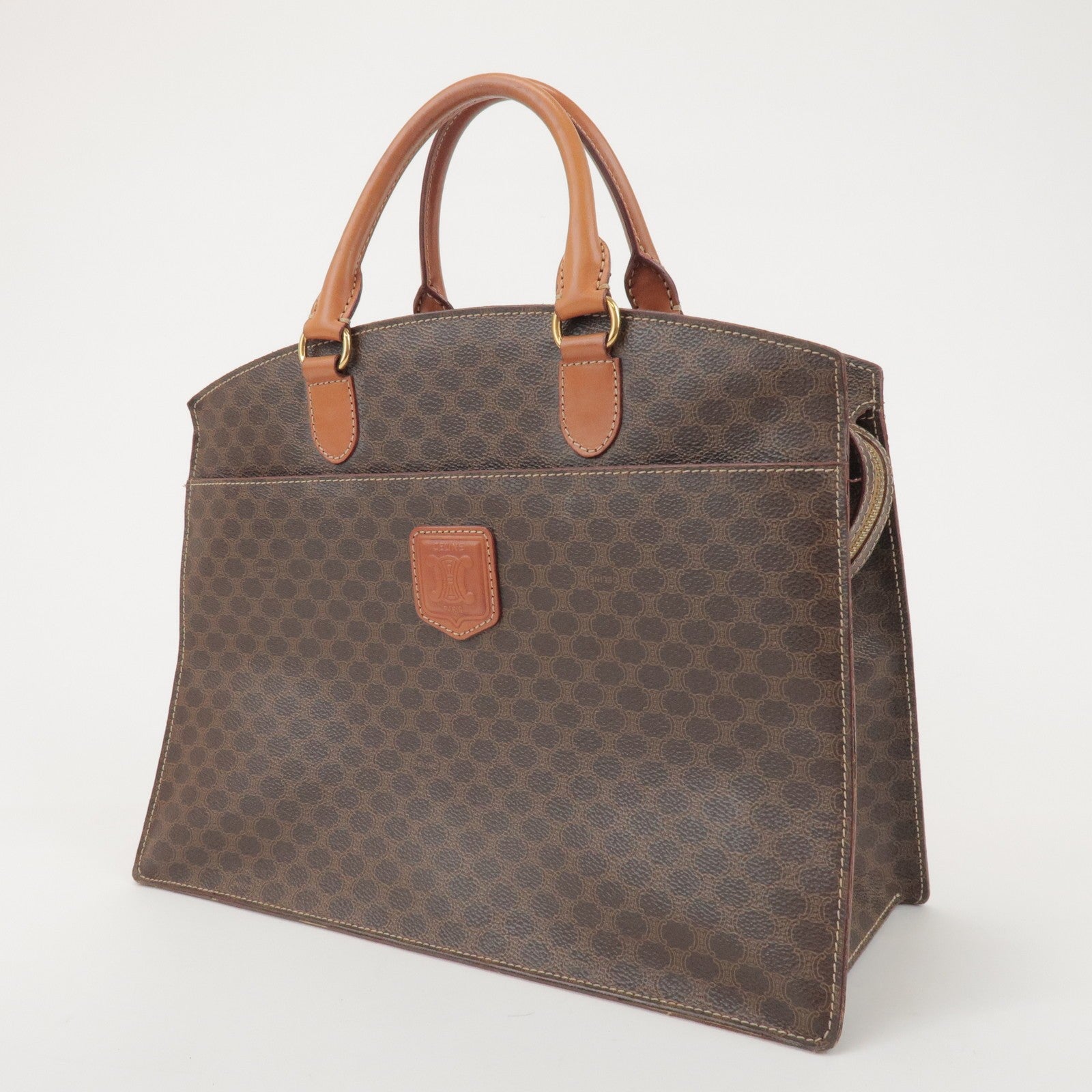 Celine Tote Bag Handbag - Brown, PVC Coated Canvas and Leather