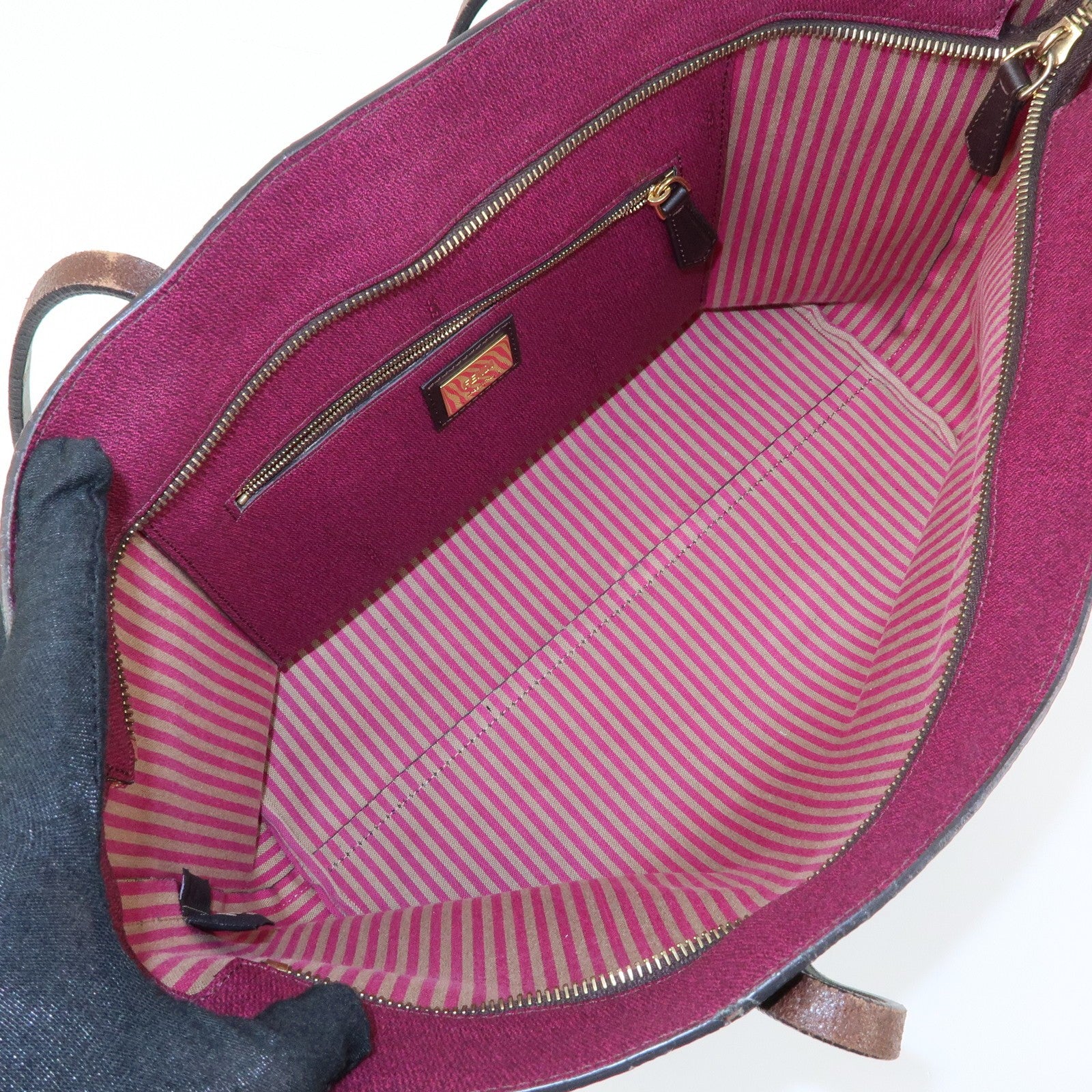 Fendi Tote Bag - Brown, Black, PVC 