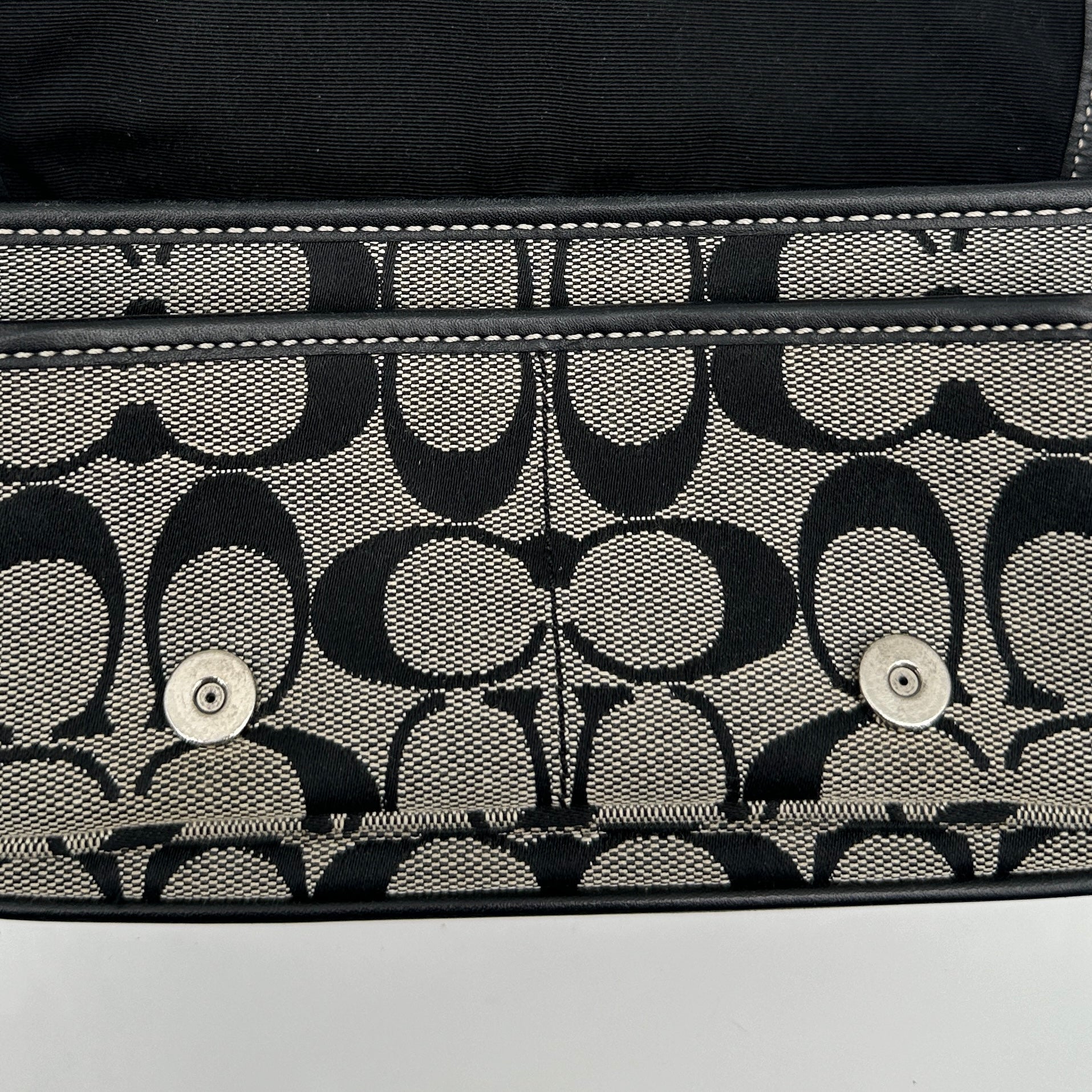 Mini Shoulder Bag Signature Canvas, Leather