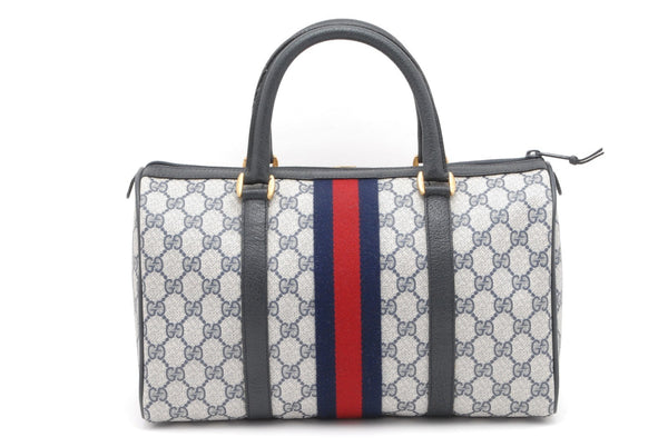 Gucci GG Web Boston Bag - Navy, PVC Leather