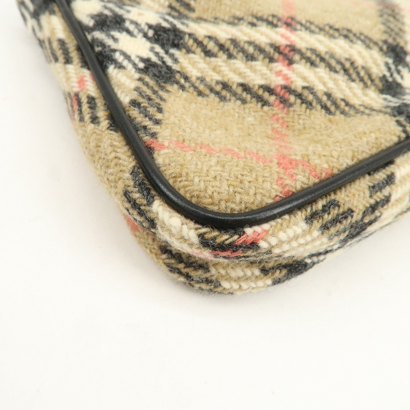Burberry Nova Plaid Shoulder Bag - Beige, Black, Wool, Leather