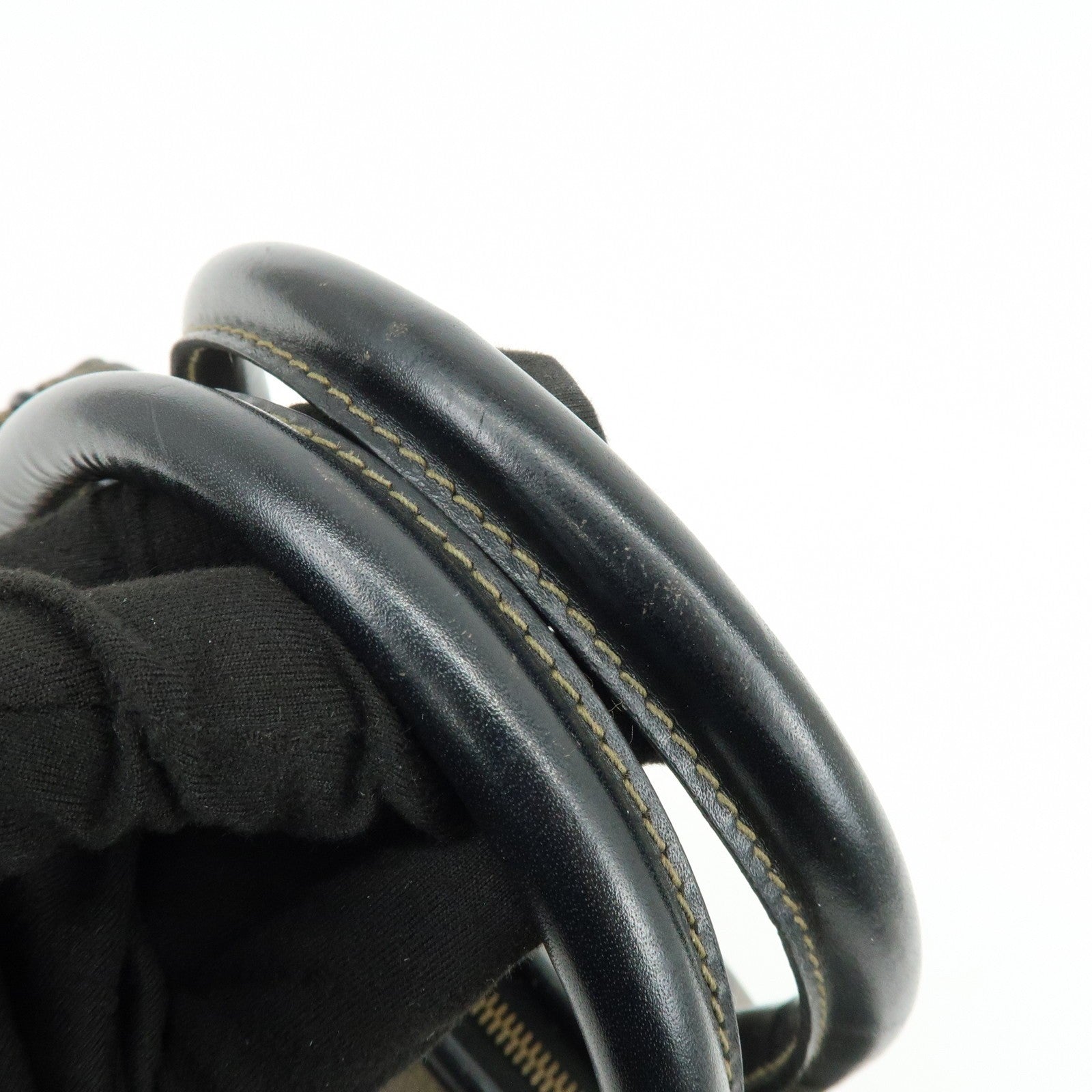 Fendi Pequin Boston Hand Bag - Black, Brown, PVC, Leather