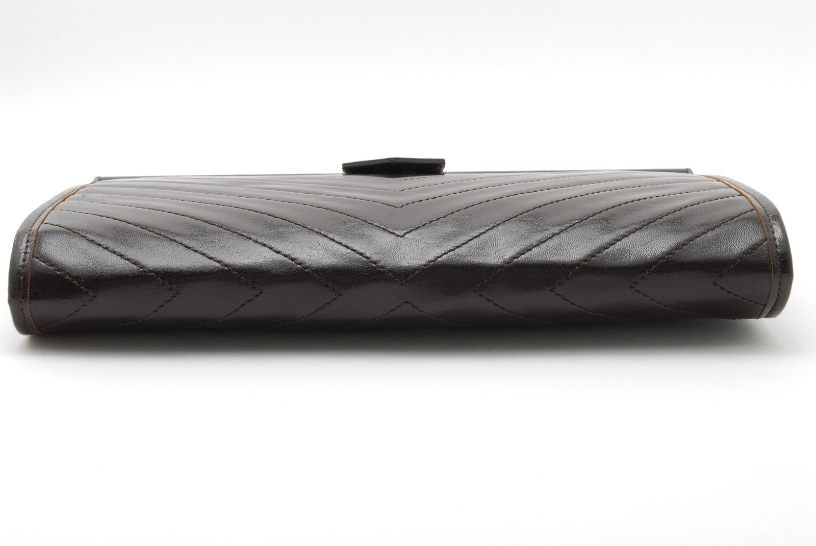 Saint Laurent Yves Clutch Bag - Brown, Leather