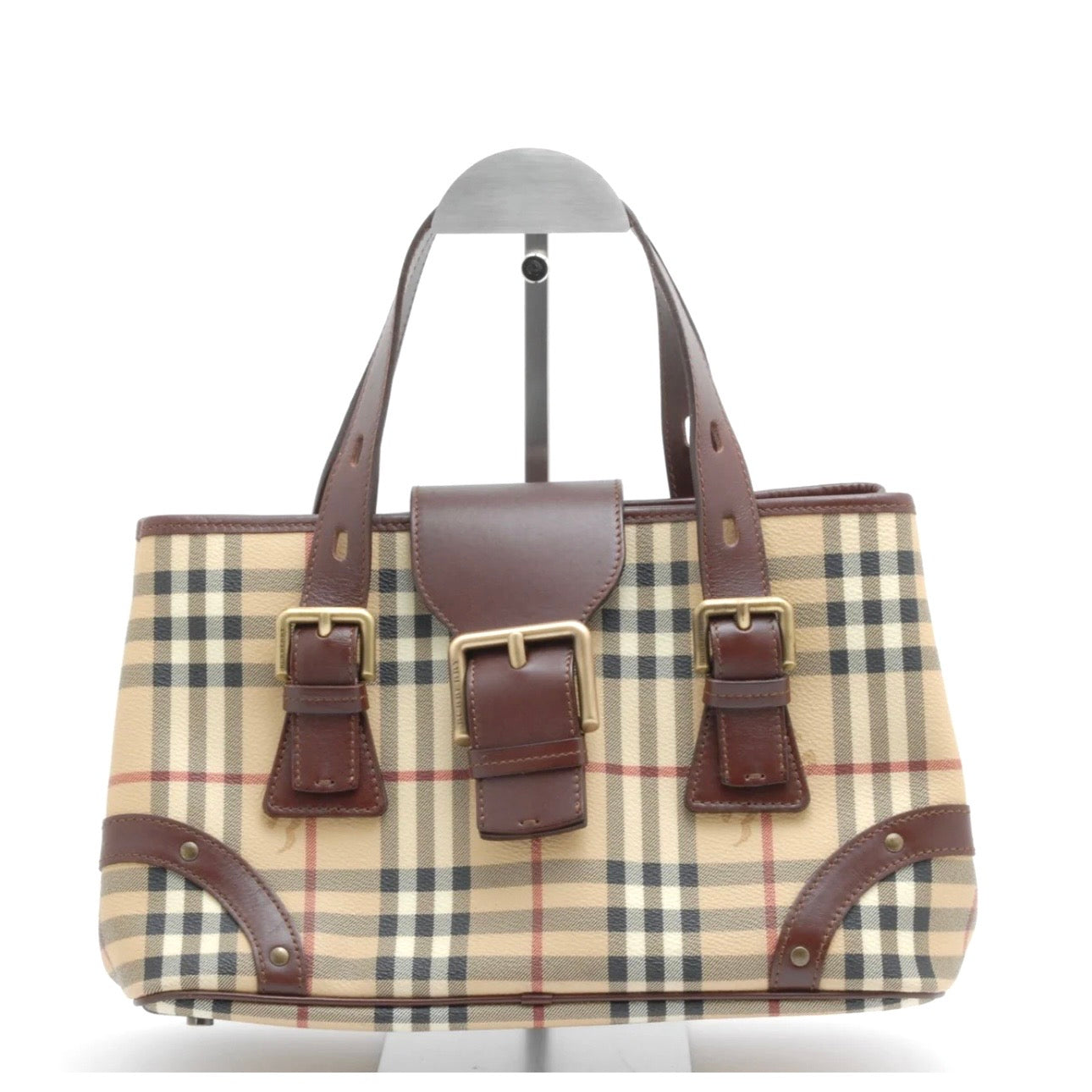 Burberry Nova Check Shadow Hand Tote Bag - Brown, Leather