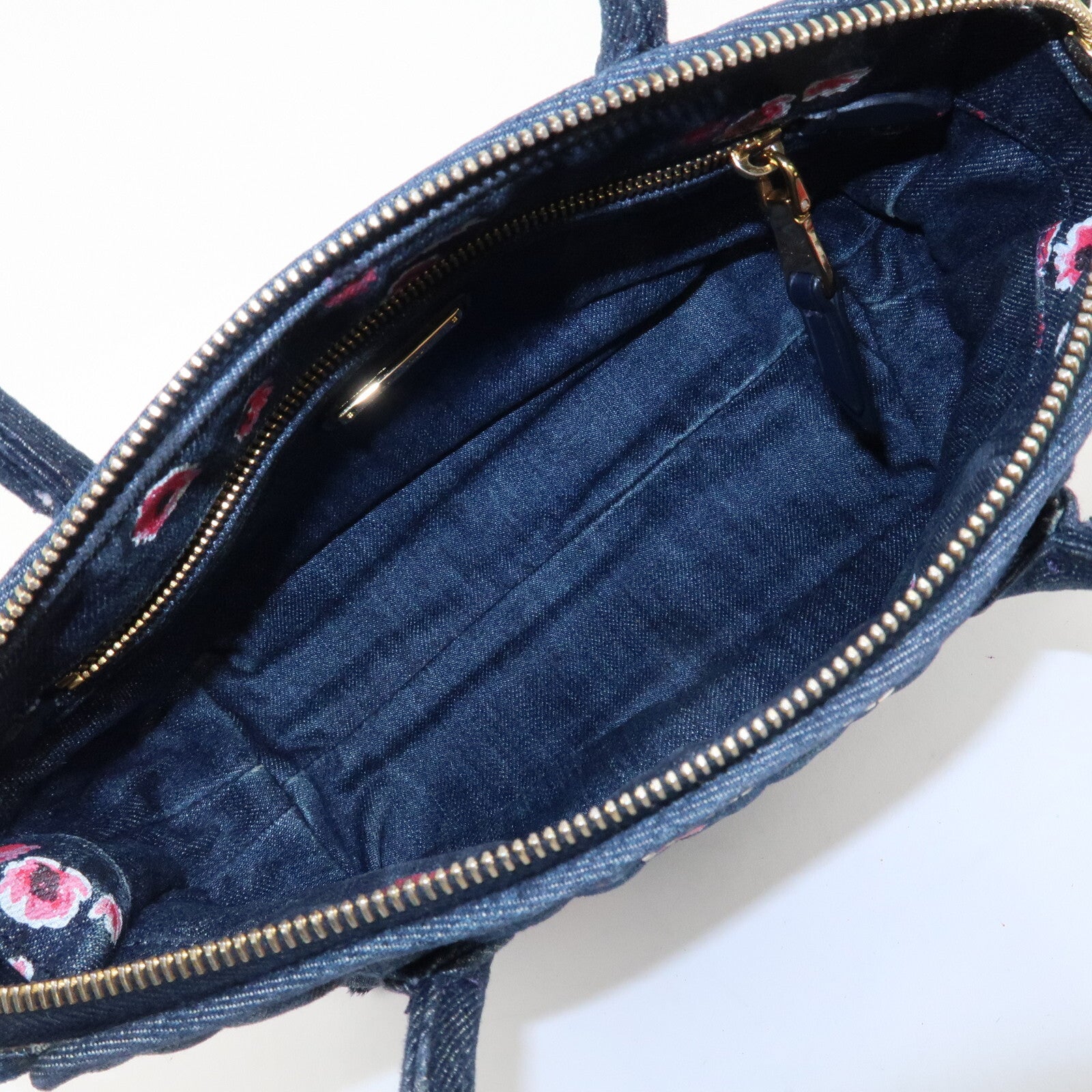 Miu Miu Matelasse Denim Leather 2Way Bag - Blue, Denim, Leather 