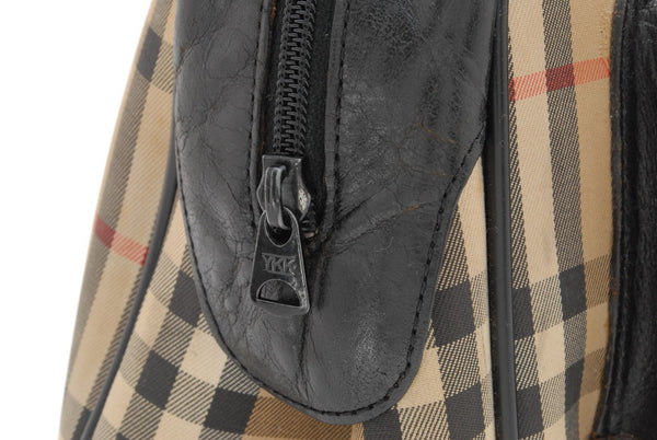 Burberry Nova Check Hand Mini Boston Bag - Black, Canvas 