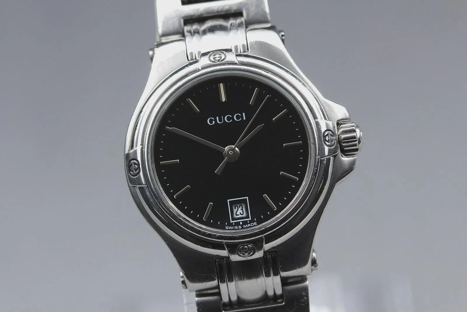 Gucci 9040L Watch - Black, Stainless Steel