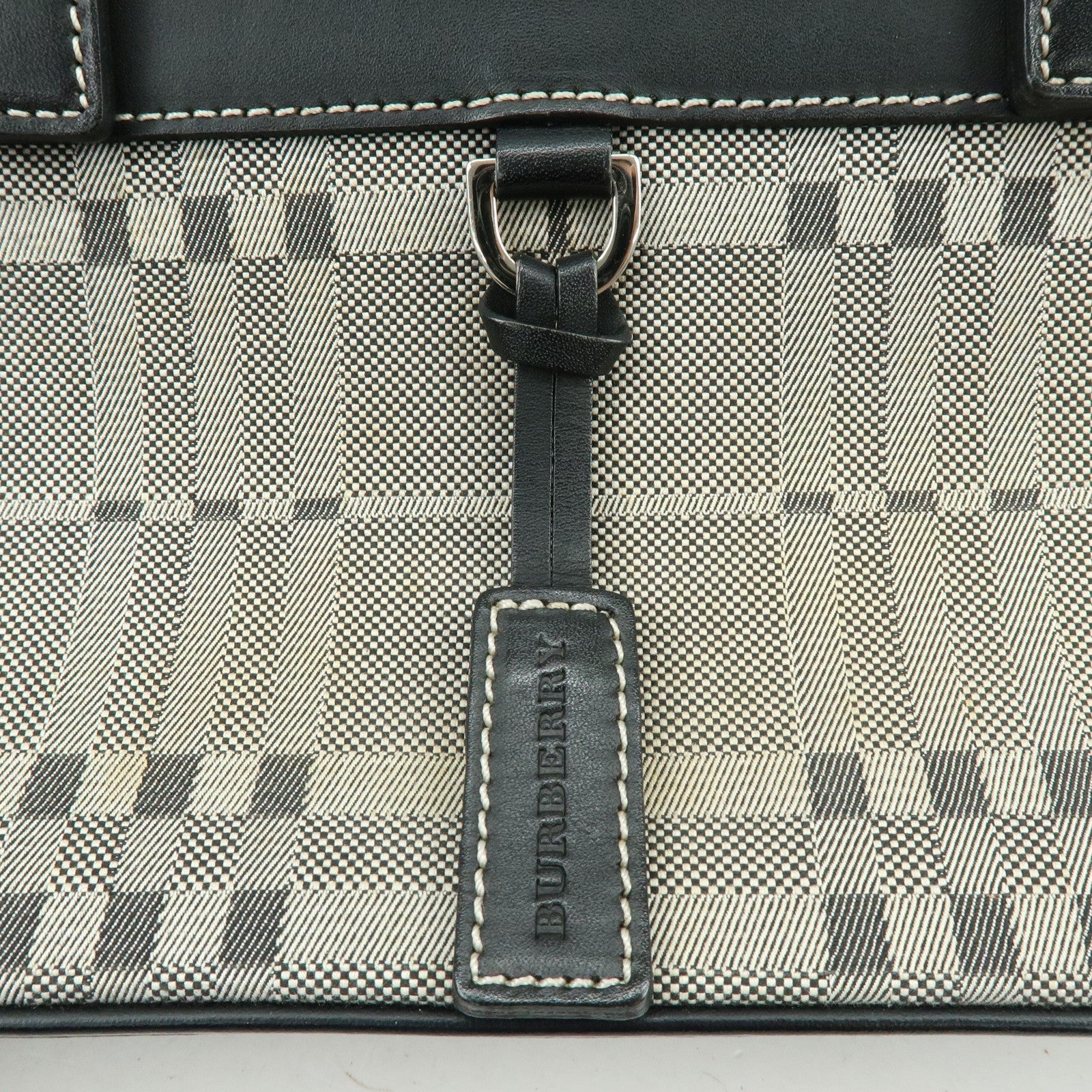 Burberry Hand Bag Tote Bag - Black, Canvas Leather