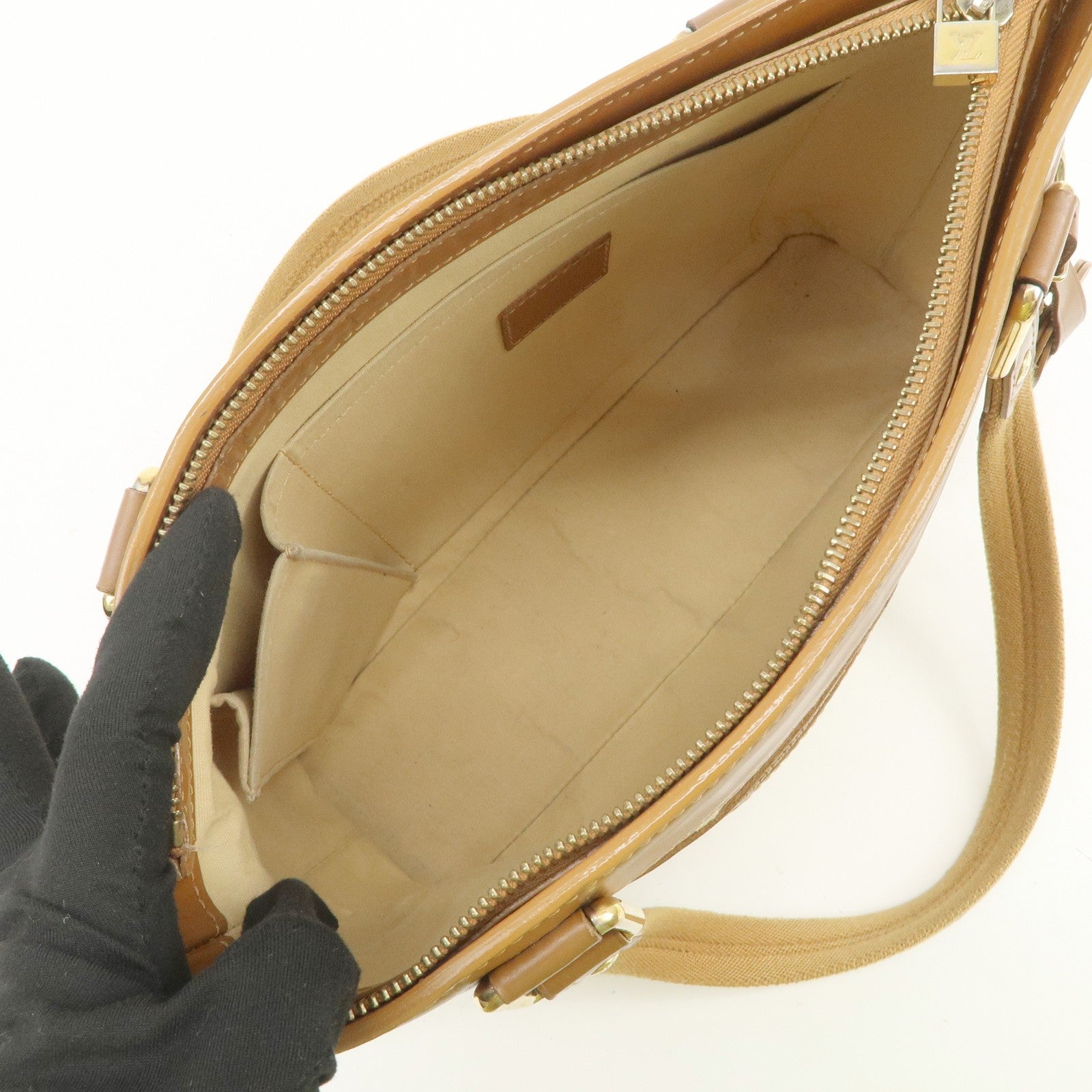 Louis Vuitton Monogram Mini Lucille PM Hand Bag - Beige, Monogram Mini Canvas