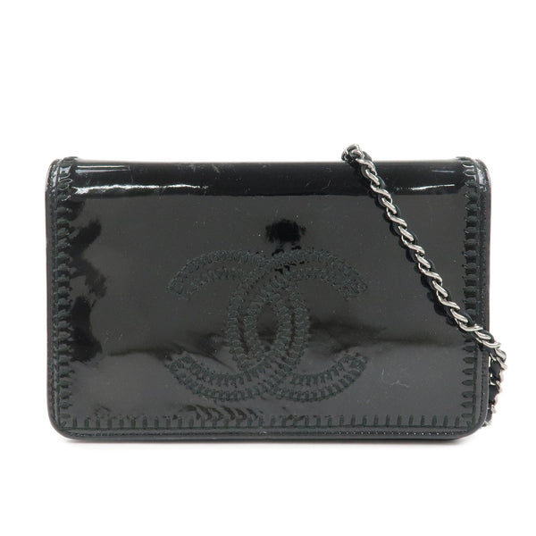 Chanel Coco Mark Wallet Shoulder Bag - Black, Patent Leather