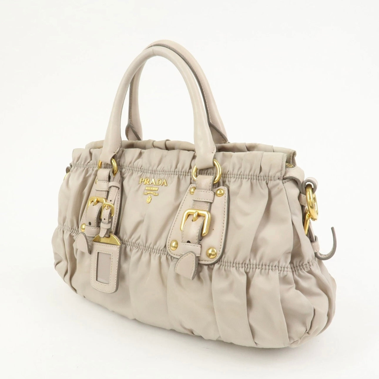 Prada Nylon Leather 2Way Bag- Gray