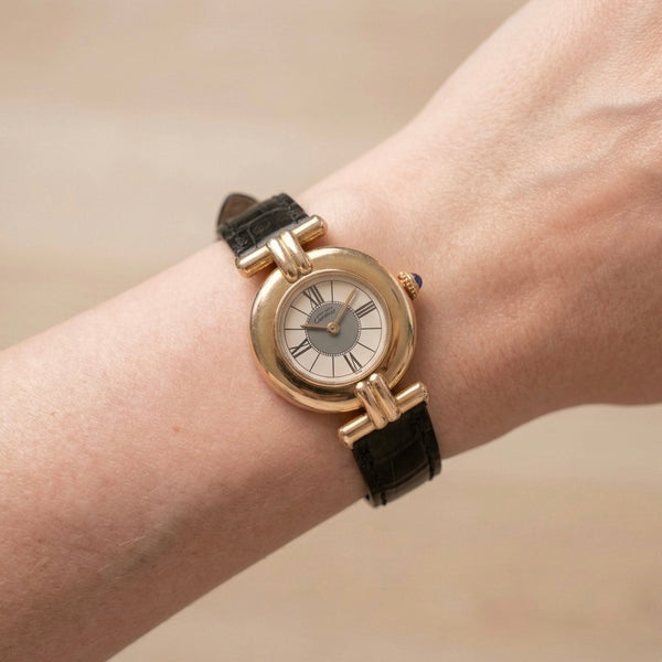 Cartier Must Colisee Vermeil SM Wristwatch - Gold, SV925 (Gold Plated) / Leather