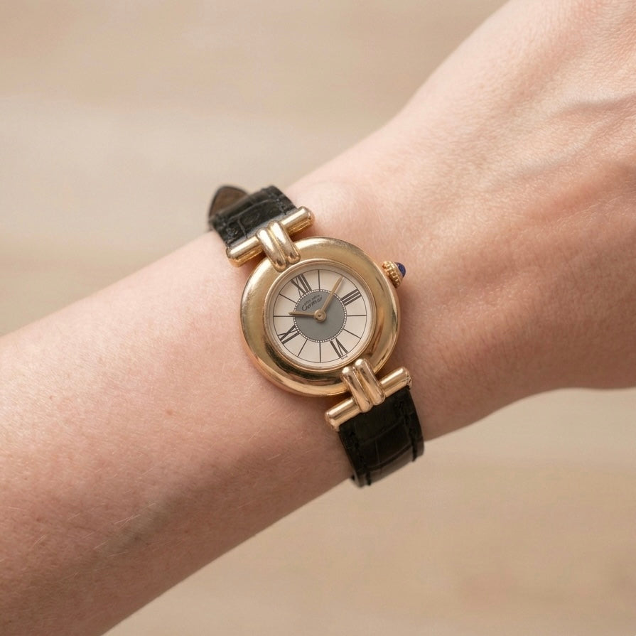 Cartier Must Colisee Vermeil SM Wristwatch - Gold, SV925 (Gold Plated) / Leather