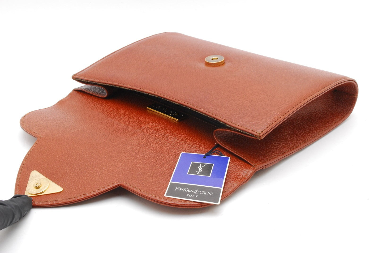 Saint Laurent Yves Clutch - Brown, Leather 